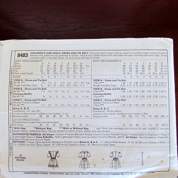 GIRL'S DRESS PATTERN, 10,  "ANNIE" MOVIE STYLE, NWT UNCUT McCALL'S VINTAGE 1983 - Picture 4 of 5